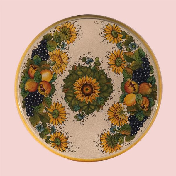 CE0093 T - CLASSICO - In the photo: 90 cm. diameter table<BR><BR>Ceramic table, 4-5 cm thick. Suitable for inside and outside, resistant to a temperature range of 0 to 500 °C.